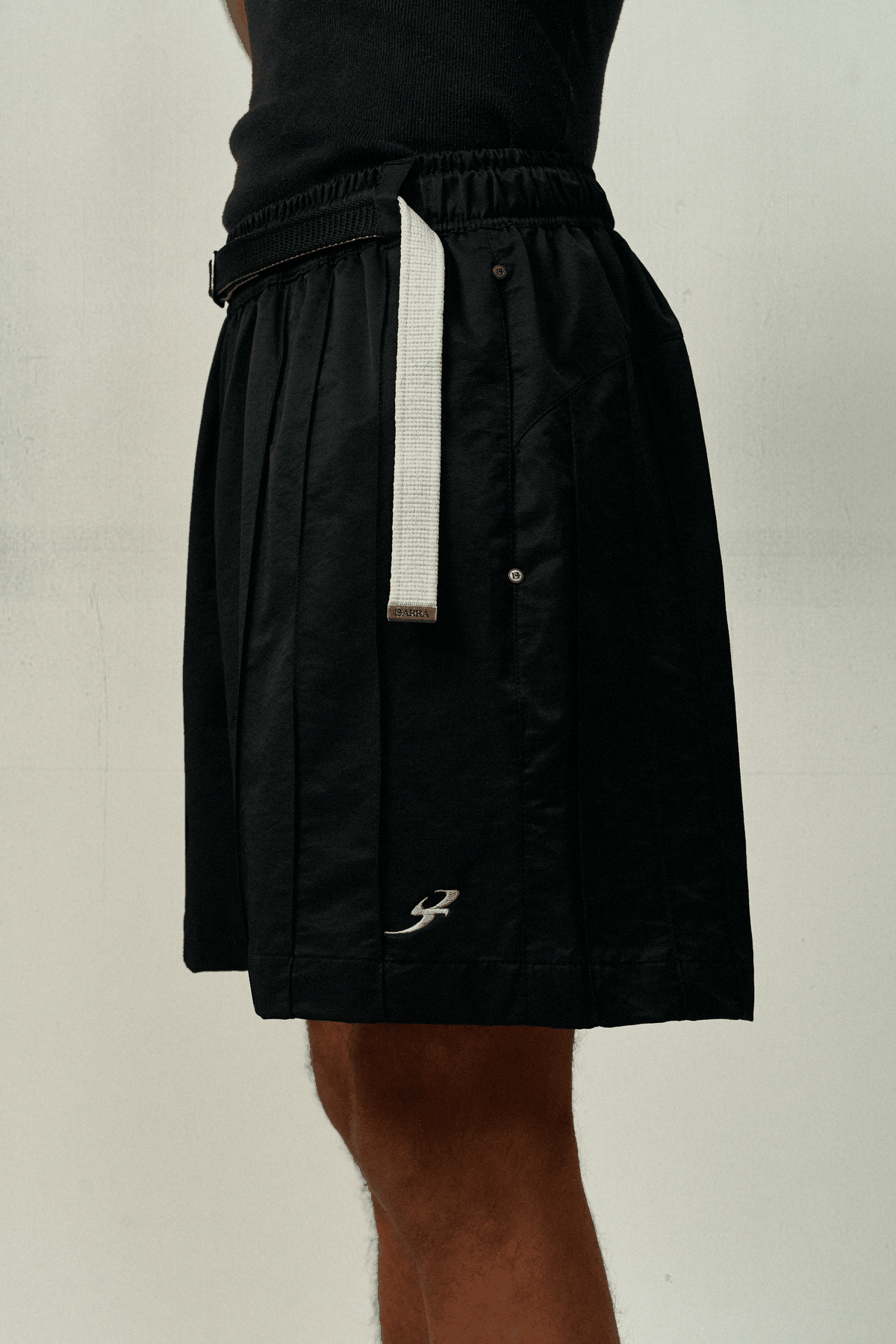 Short BARRA Nervuras "B Garça" Preto