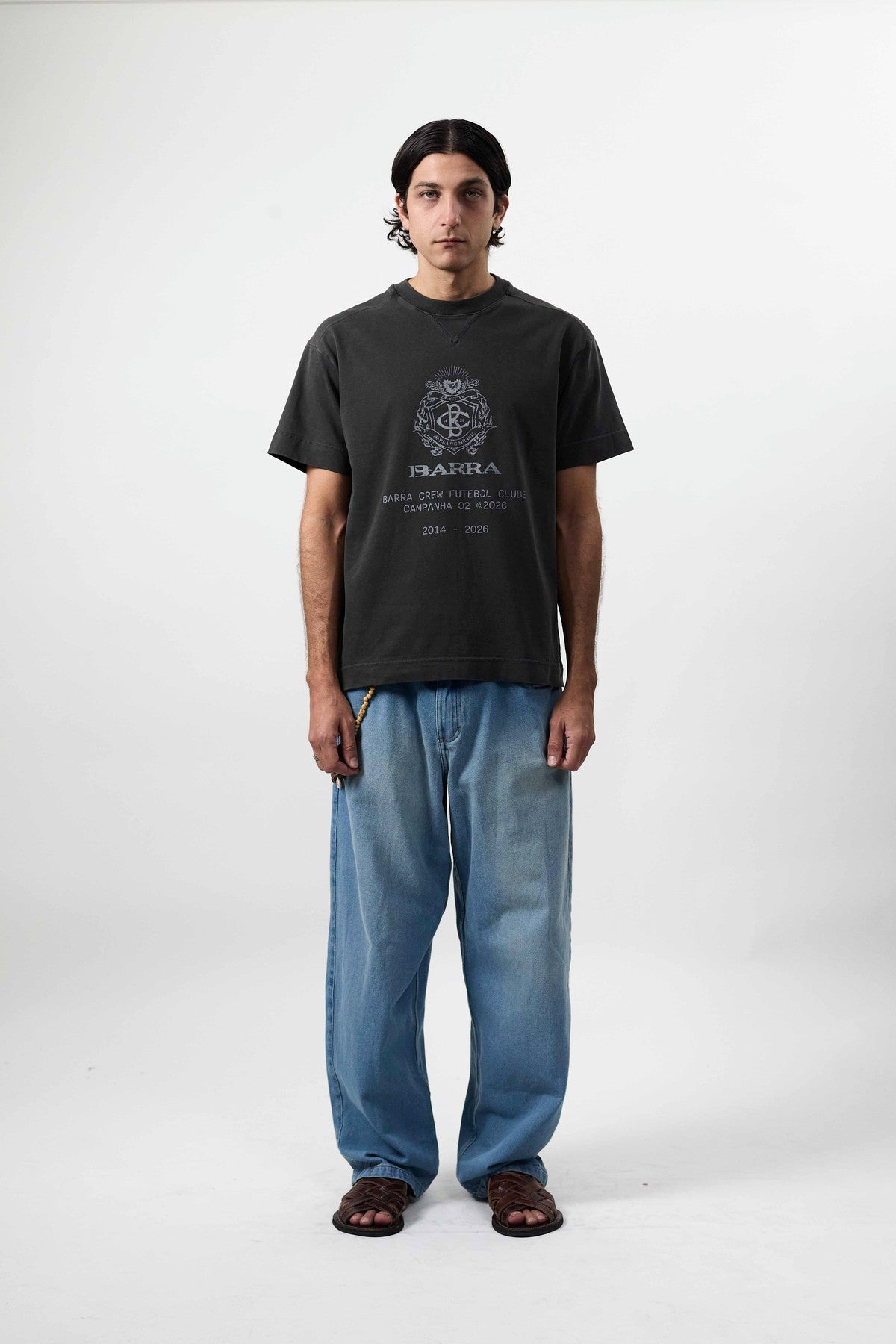 Camiseta Barra "BRASAO" Preta Estonada