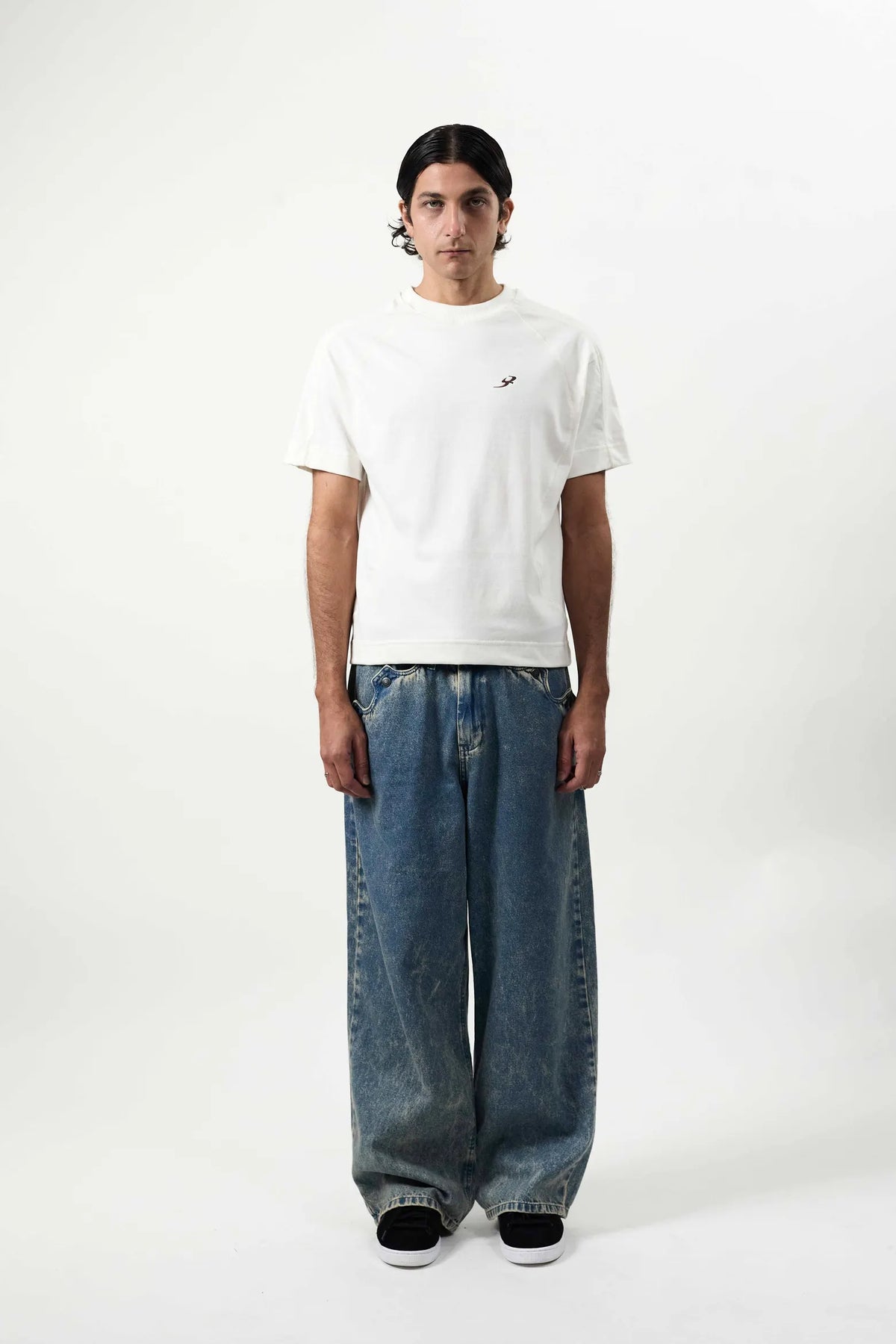 Camiseta BARRA Recortada B Garça Off-White