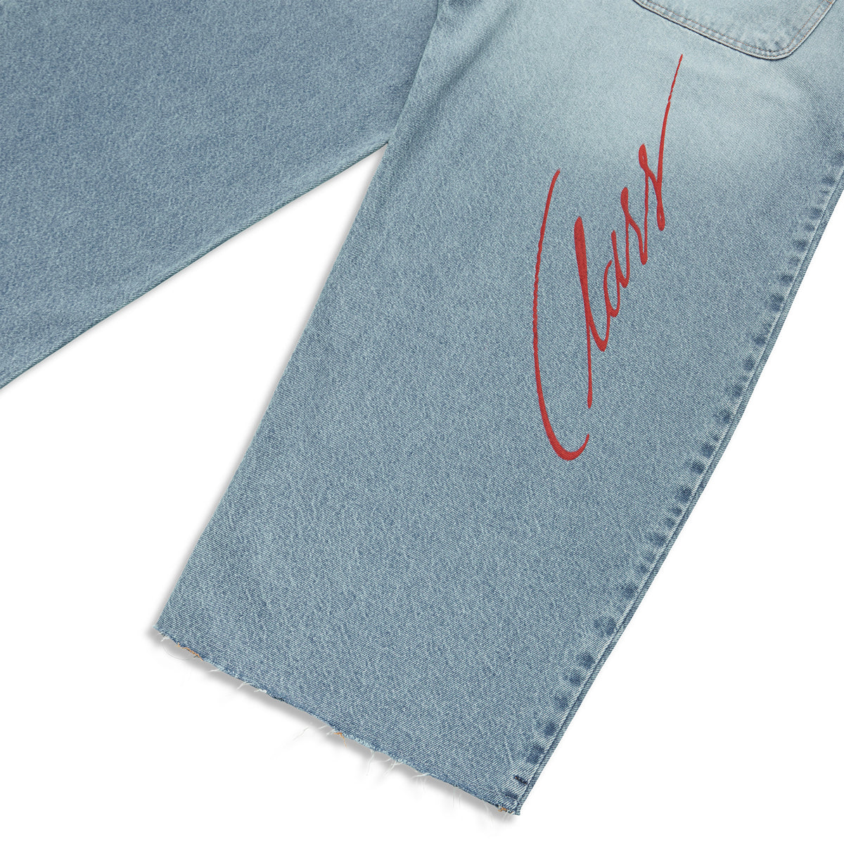 Calça CLASS Wide Jeans Pants Class Serigraphy Blue
