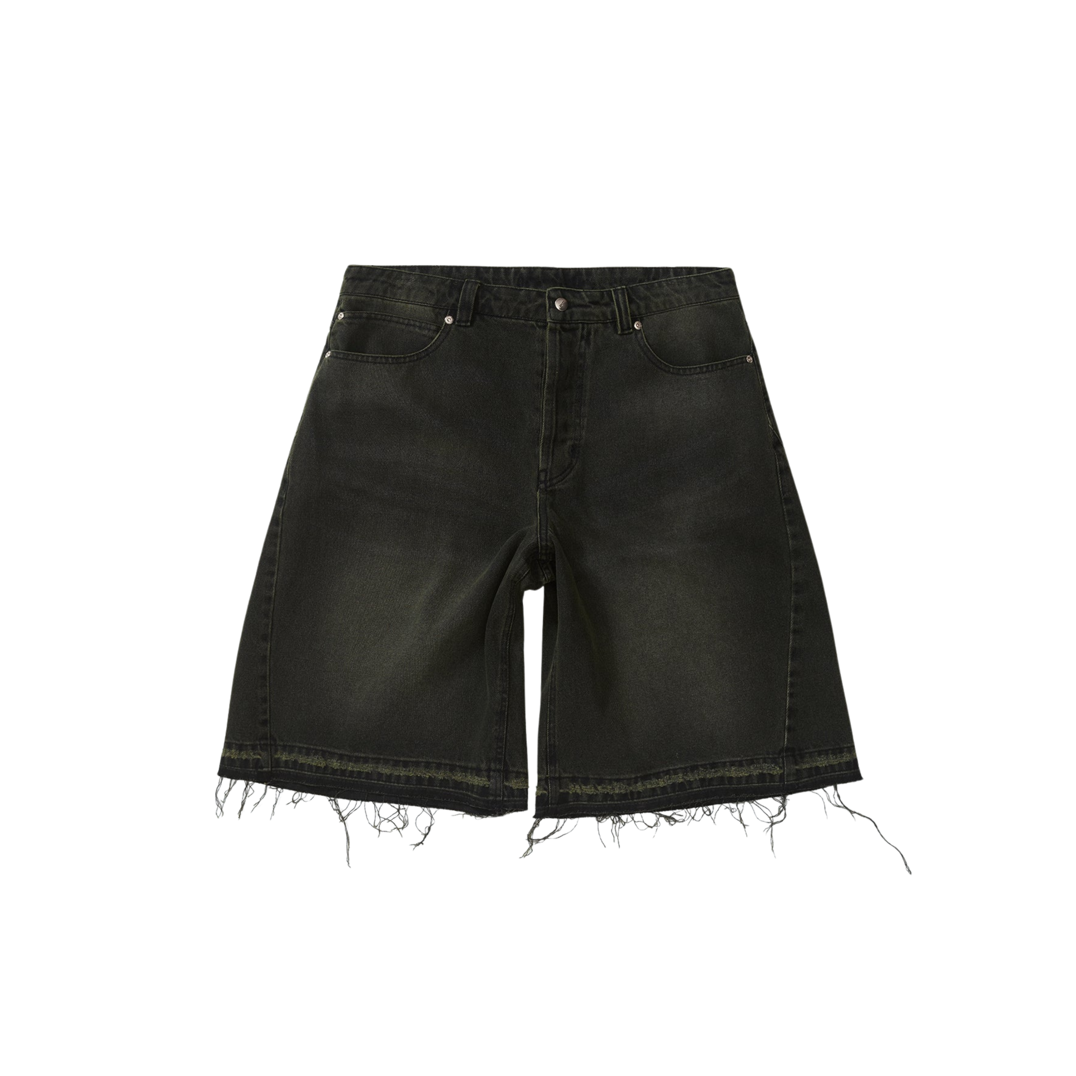 Short QUADRO Side Dart Denim Super Baggy Acid Black