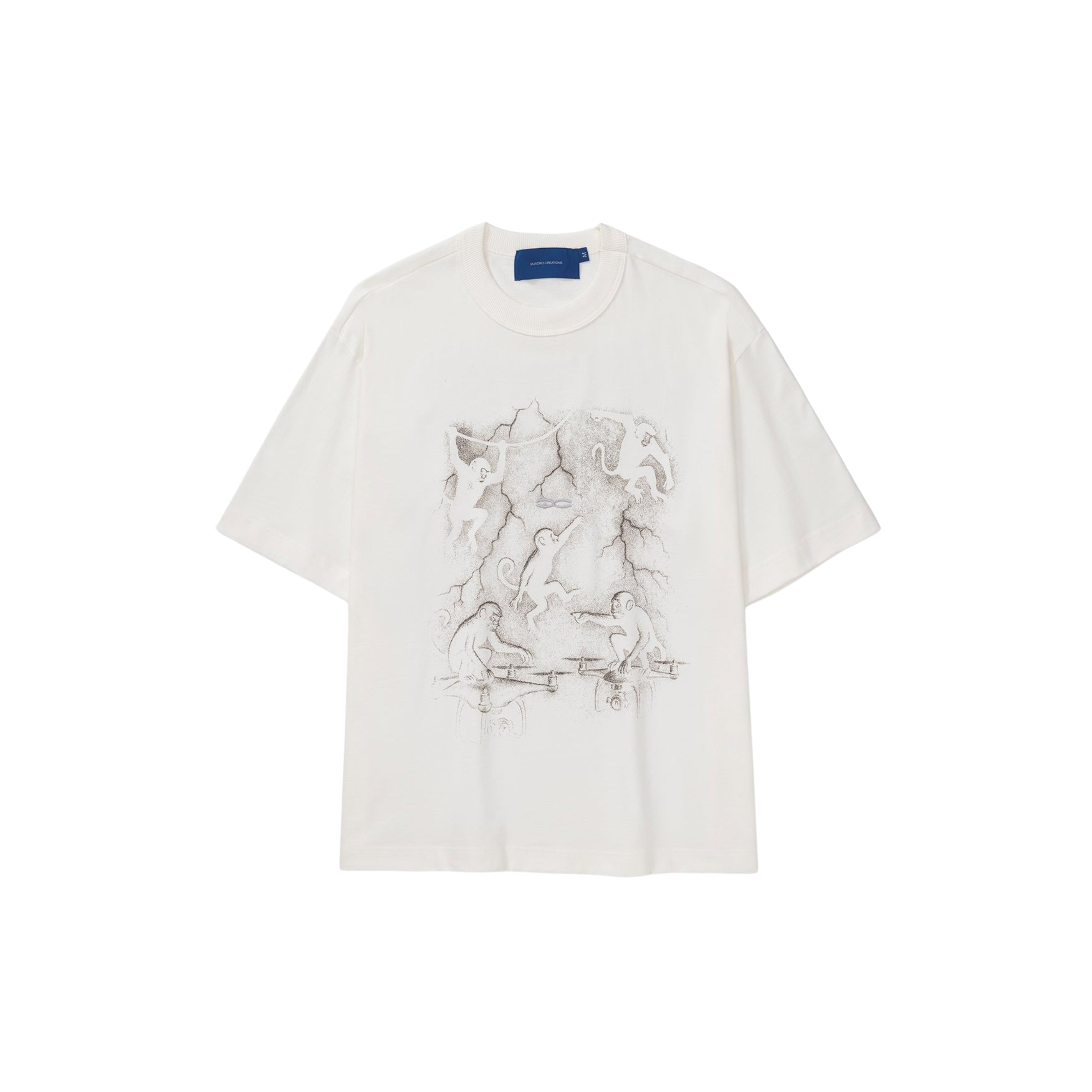 Camiseta QUADRO Monkeys Boxy Off White