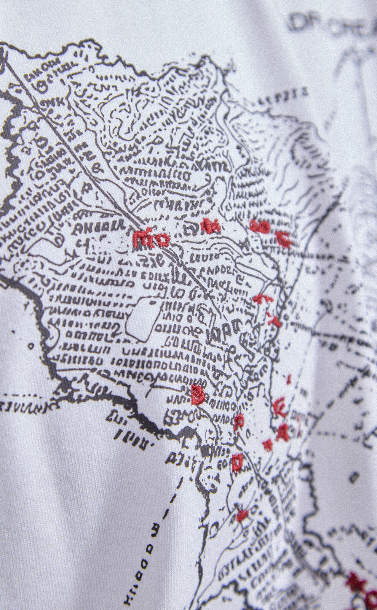 Camiseta QUADRO Maps Boxy Off White