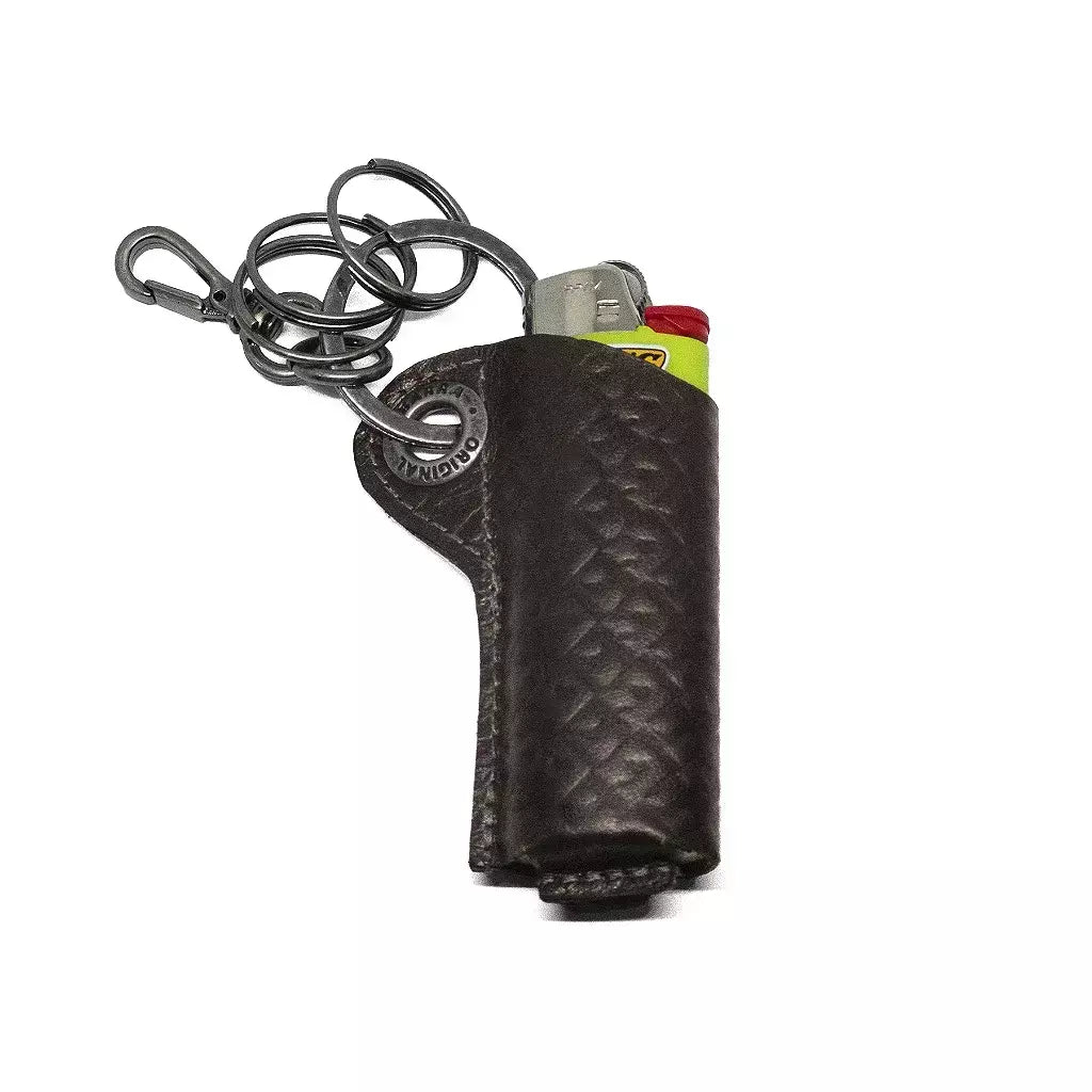 Porta Isqueiro/Chaveiro BARRA Couro Marrom