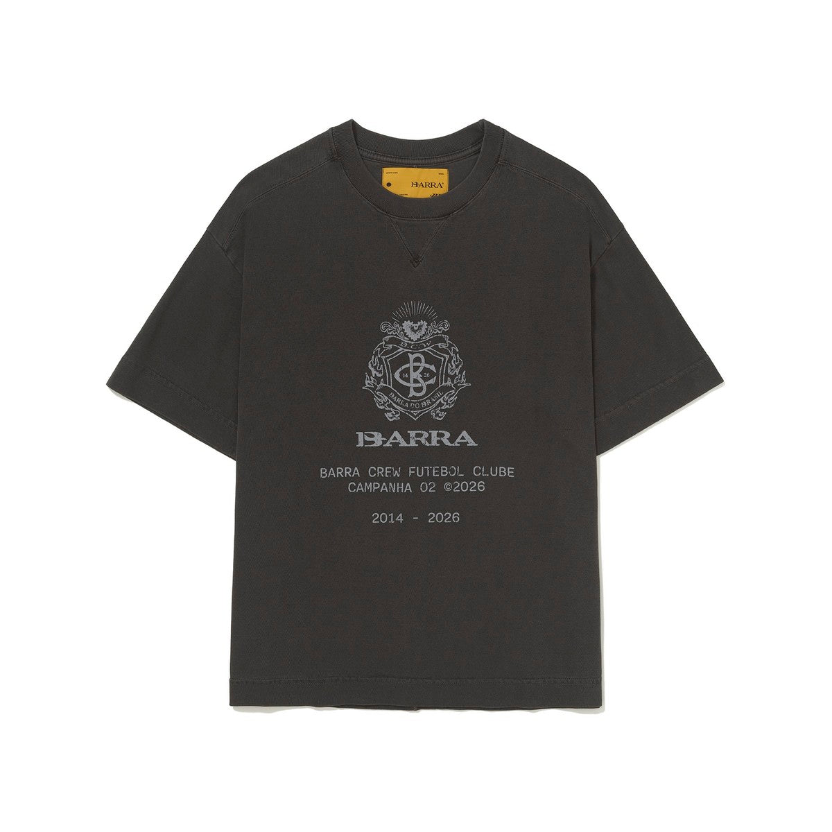 Camiseta Barra "BRASAO" Preta Estonada