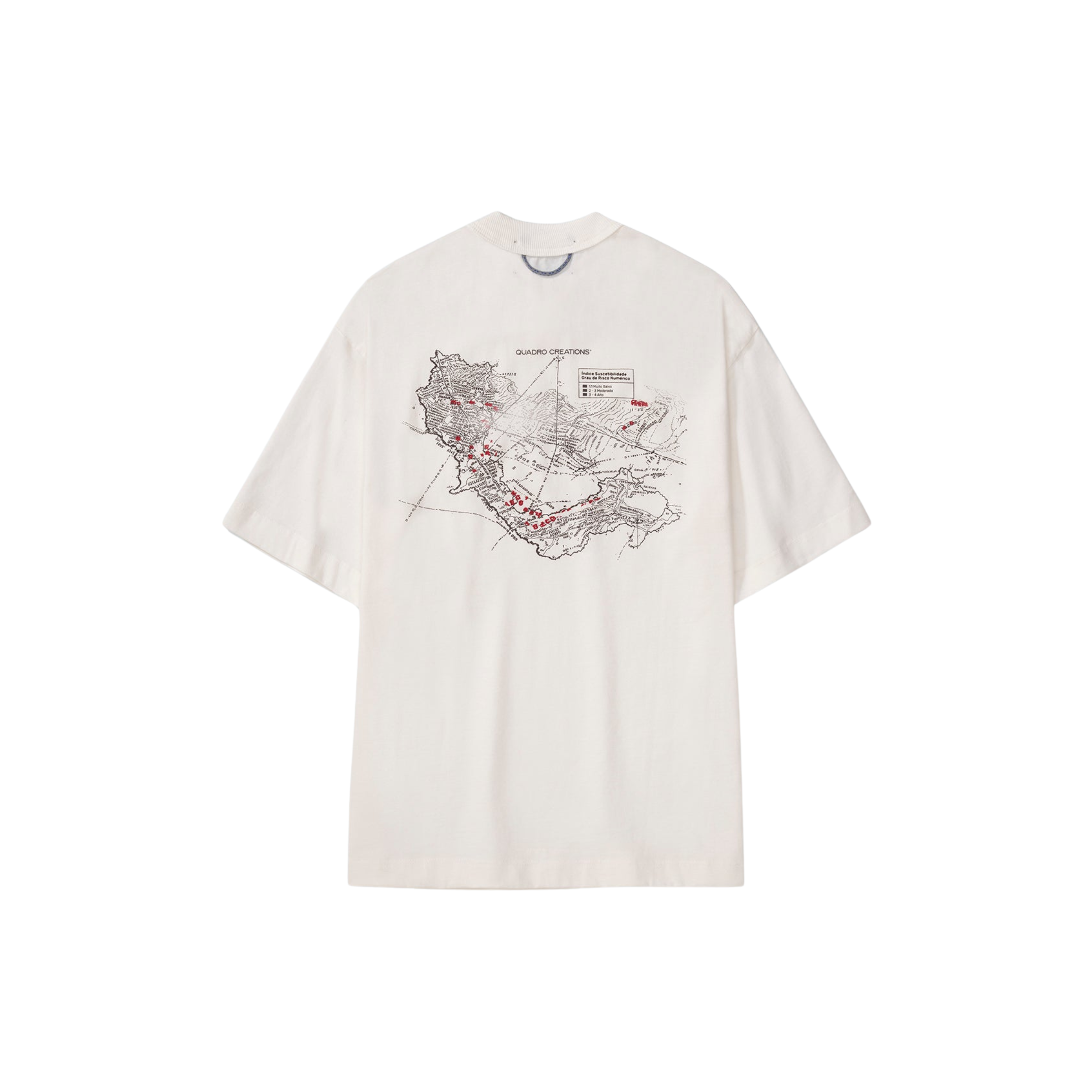 Camiseta QUADRO Maps Boxy Off White