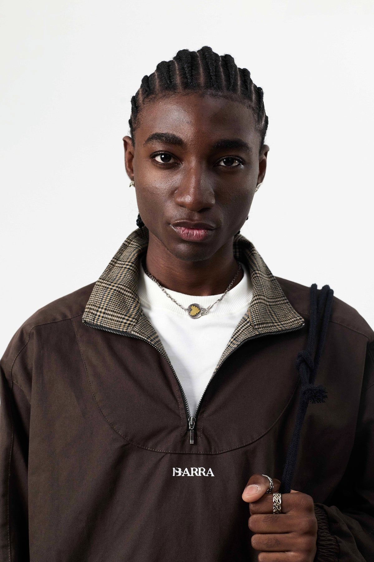 Agasalho Quarterzip Barra "LOGO" Marrom