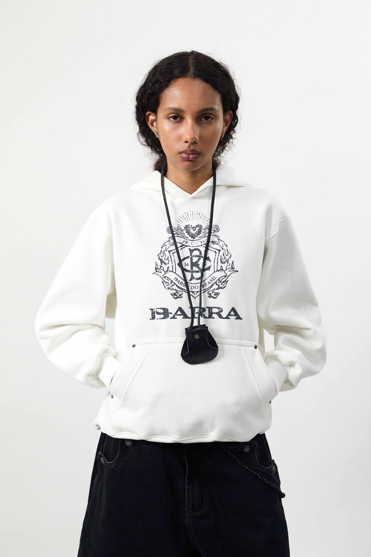 Moletom Barra "BRASAO" Off White