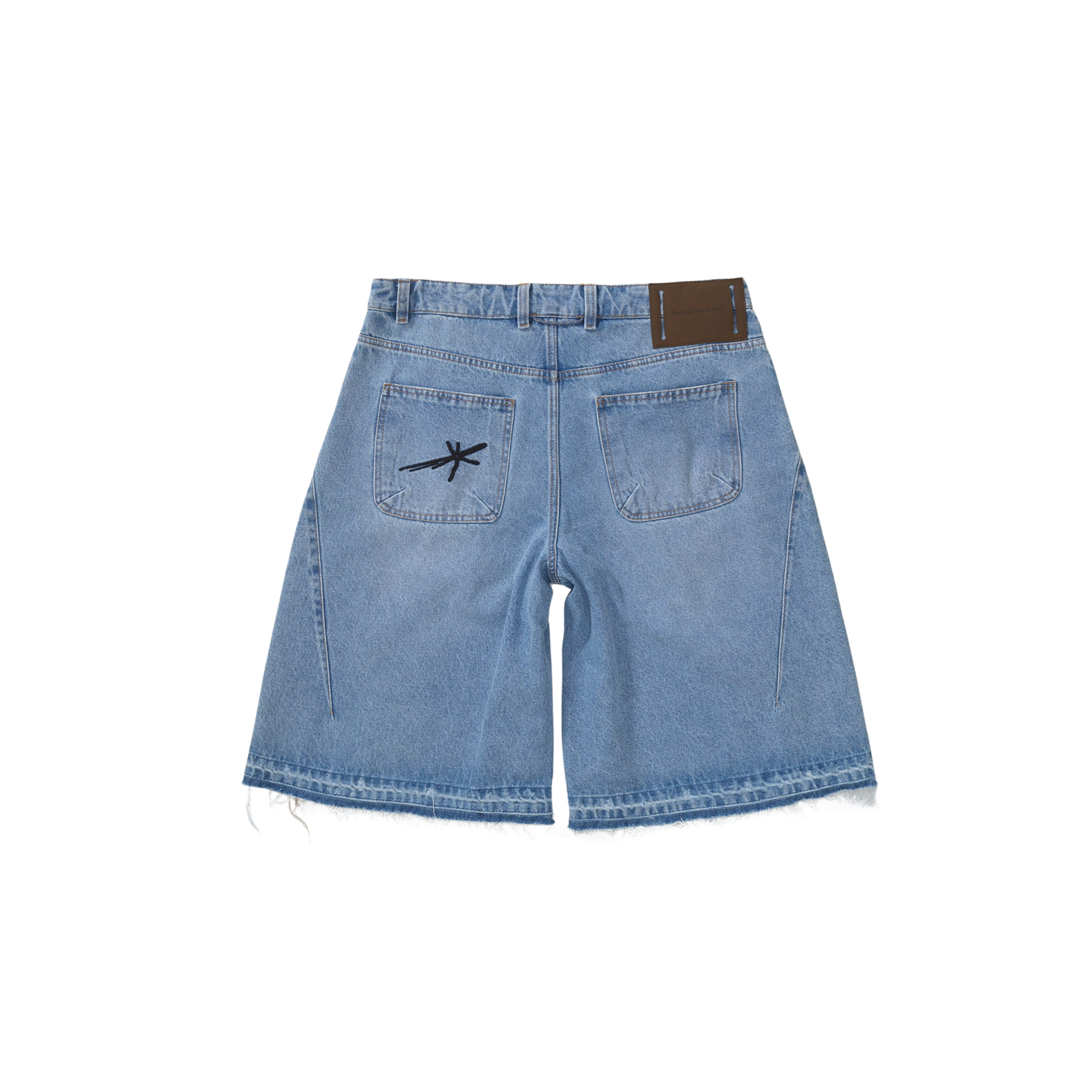 Short QUADRO Side Dart Denim Super Baggy Baby Blue