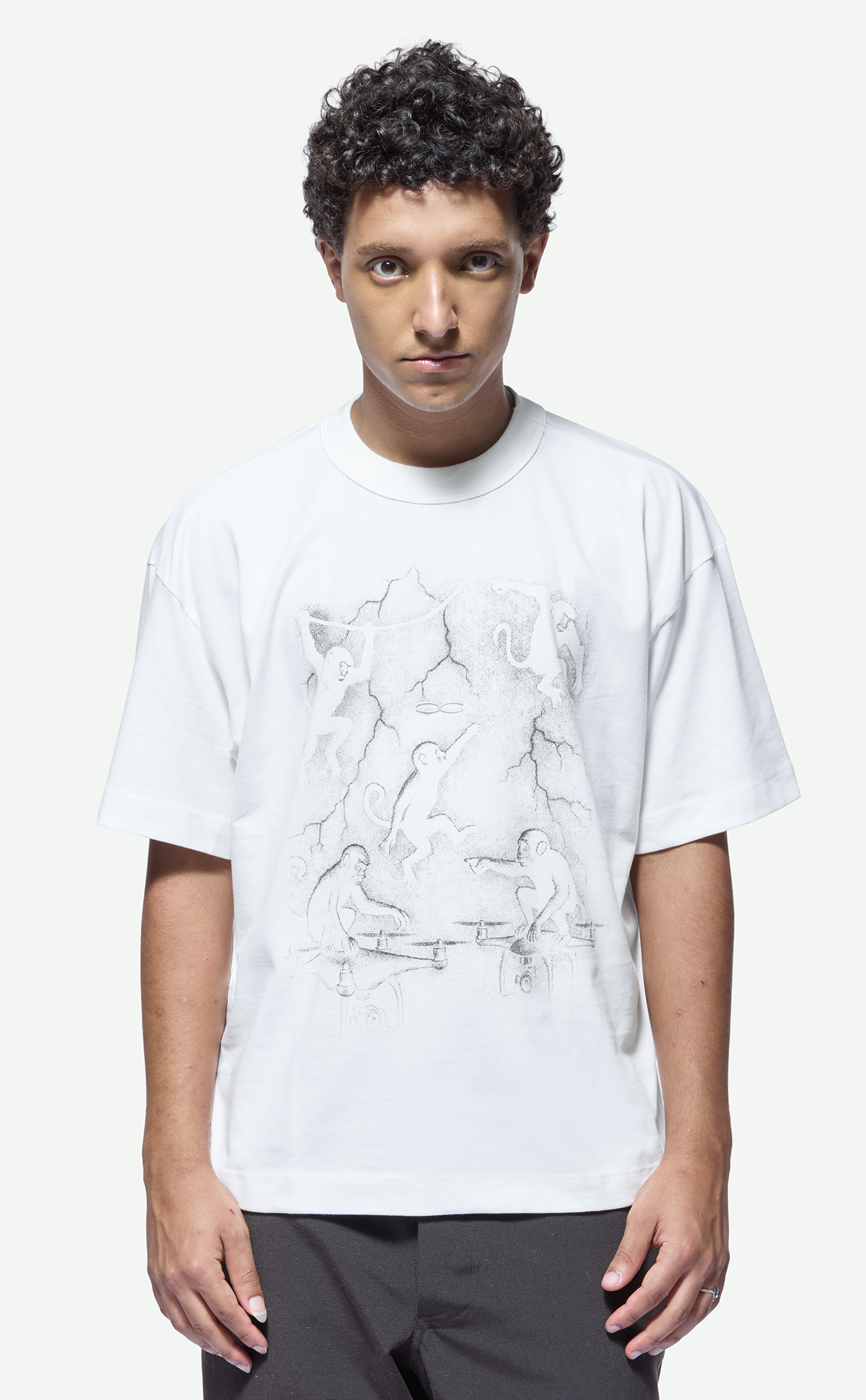 Camiseta QUADRO Monkeys Boxy Off White