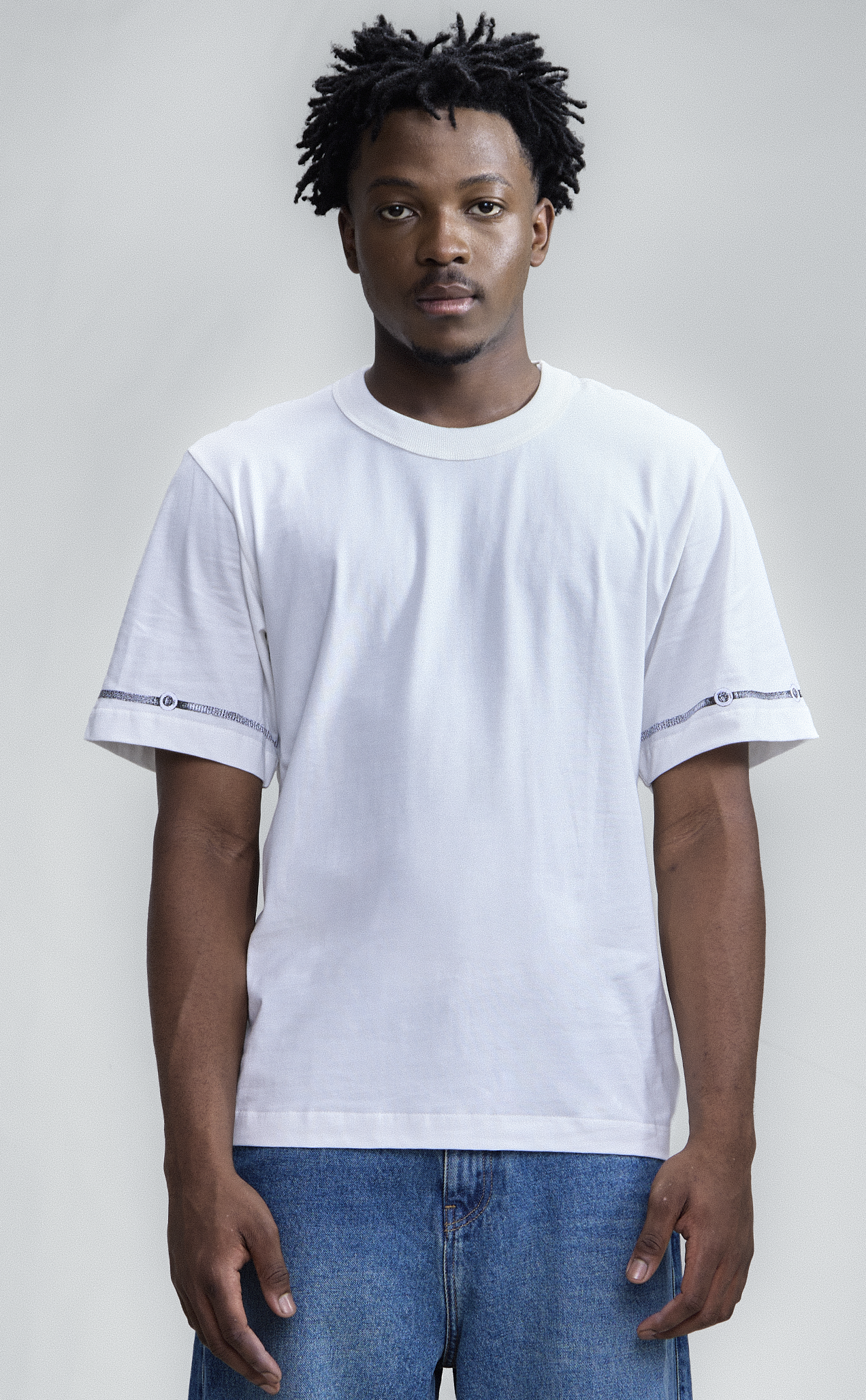 Camiseta QUADRO Buttons Regular Off White