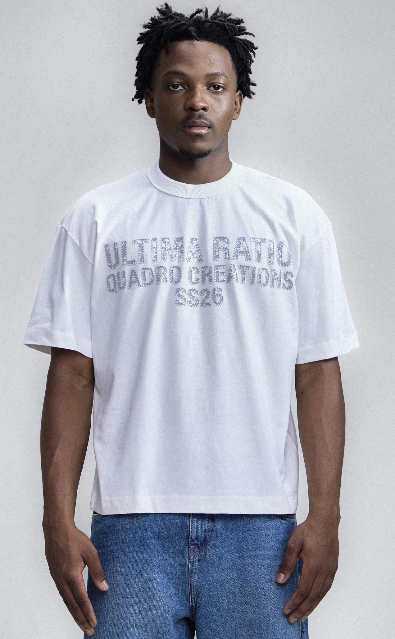 Camiseta QUADRO Ratio Dots Boxy Off White