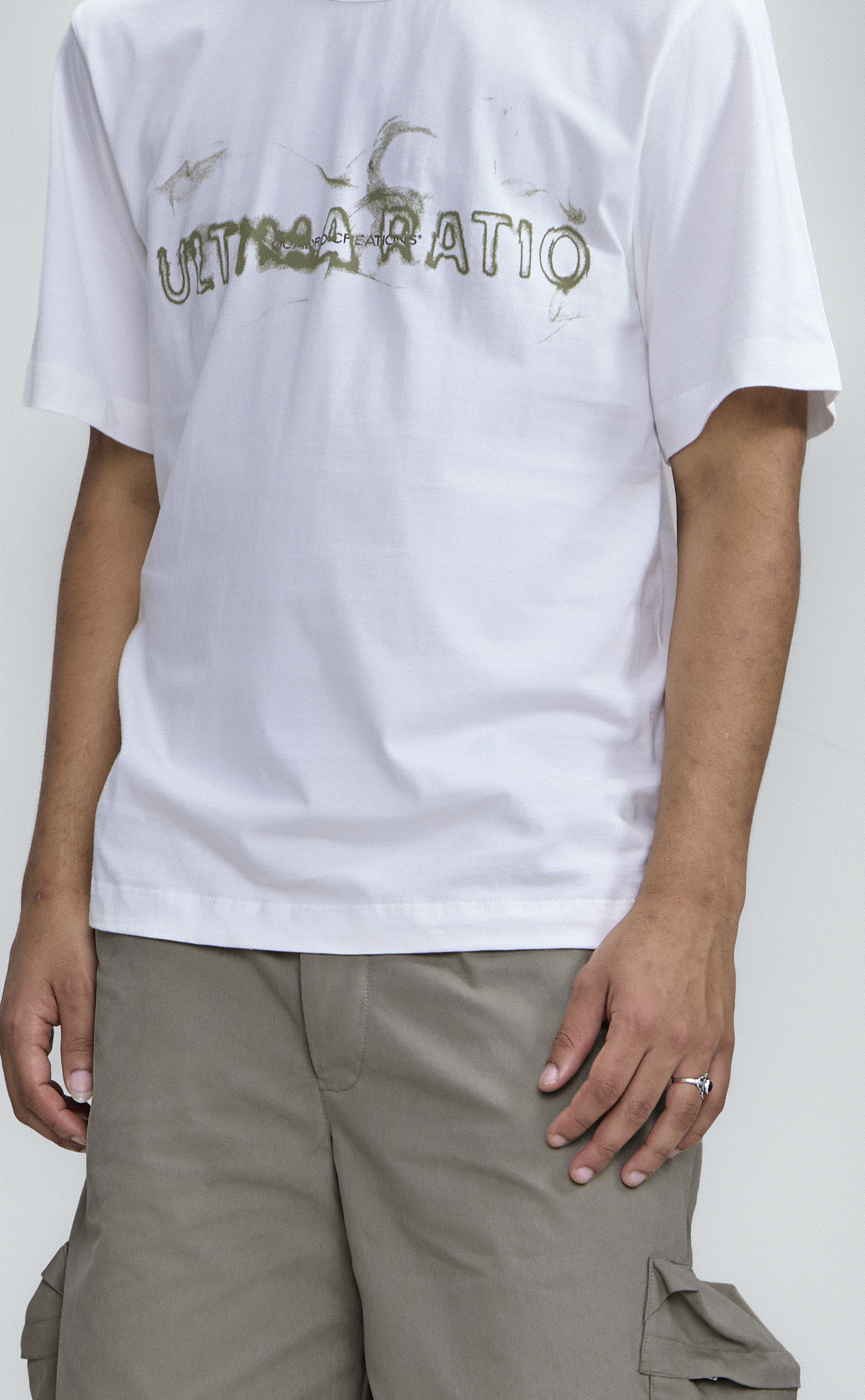 Camiseta QUADRO Foggy Ratio Boxy Off White